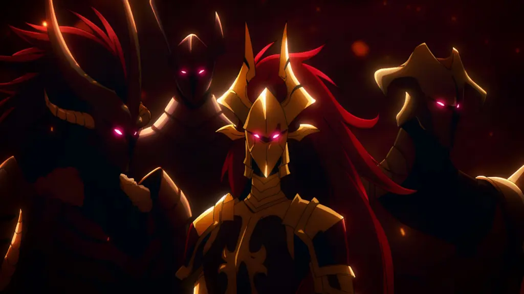 Los demonios en la planta superior del Castillo Demoníaco en el anime Solo Leveling.