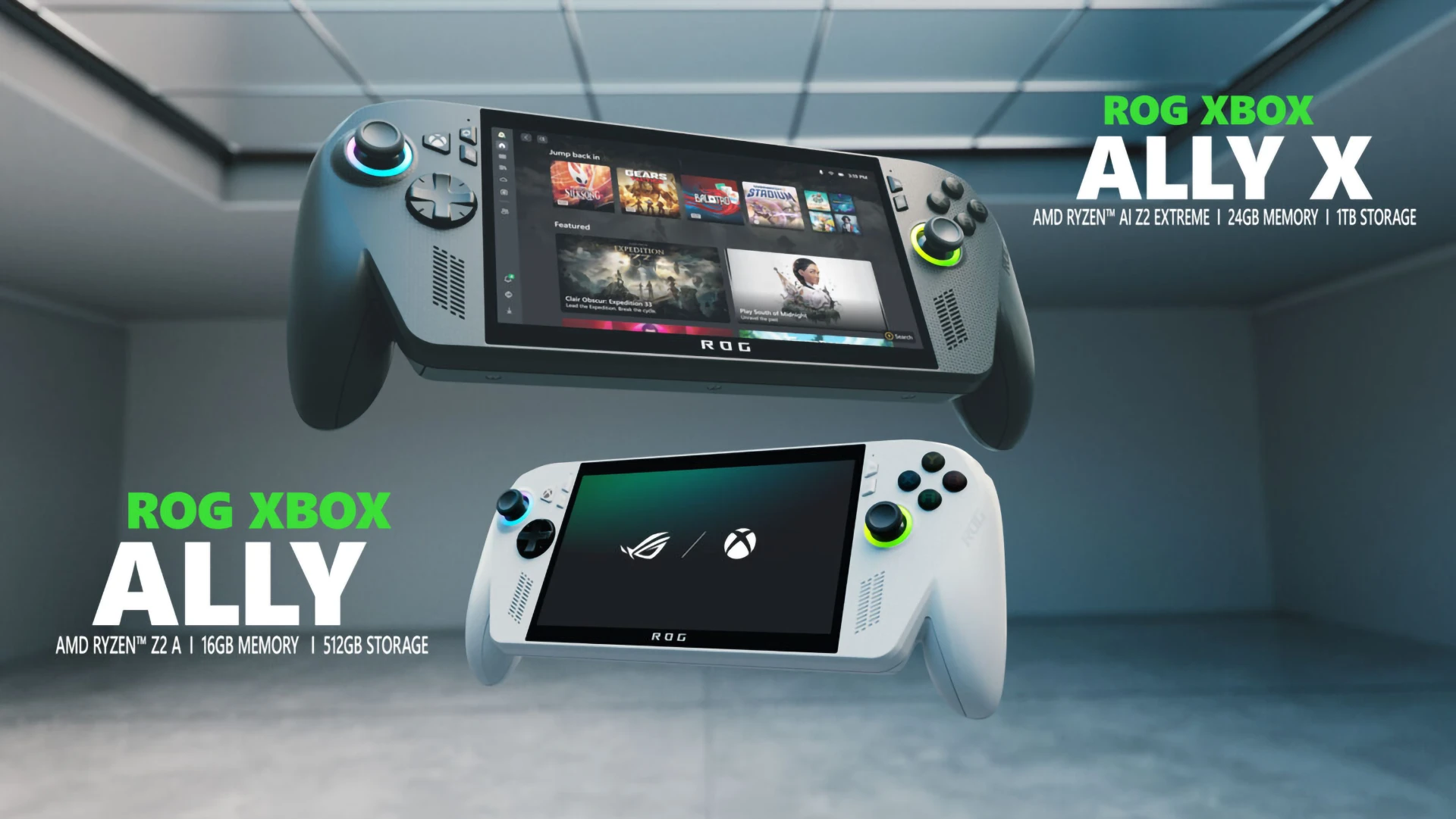 Consolas de mano Rog Xbox Ally y Ally X a fines de 2025