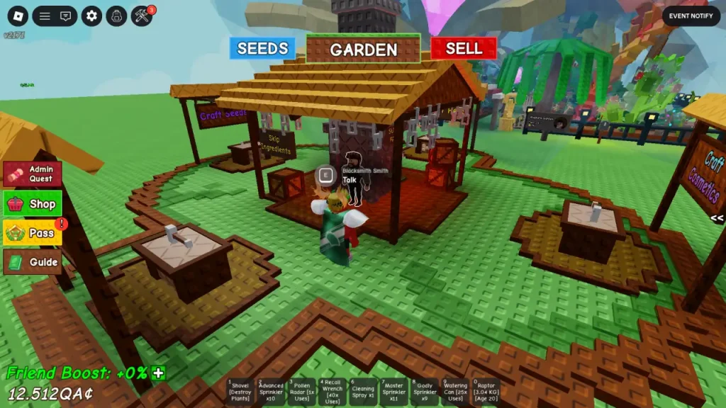 Guacamayo zafiro cultiva un jardín