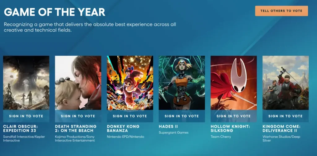 Premios de juegos 2025
