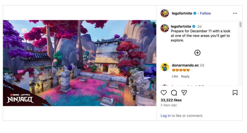 Actualización de LEGO Fortnite Ninjago