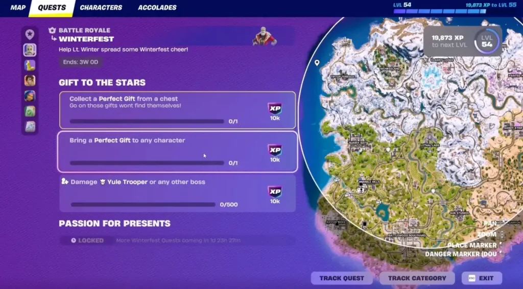 Misiones de Fortnite Winterfest 2025