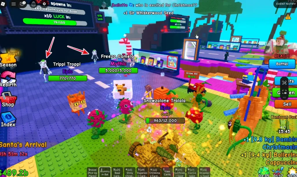 Plantas de plataforma de Santa vs Brainrots