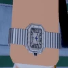 Reloj plateado y azul