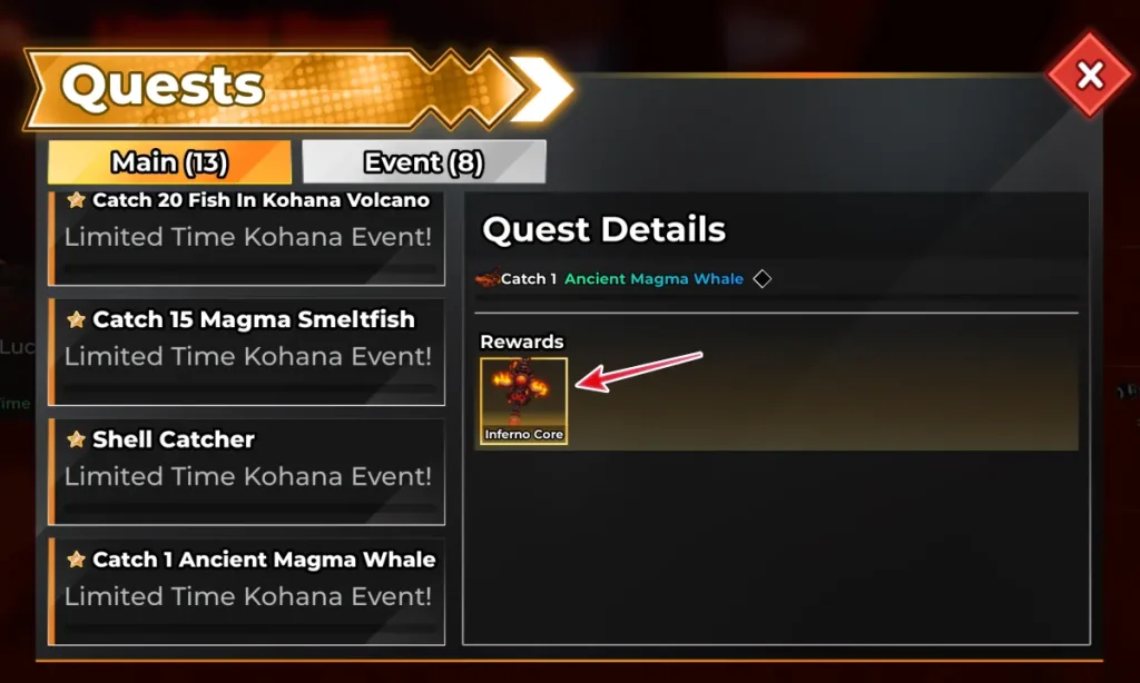 Magma Hook Inferno Core Fish It