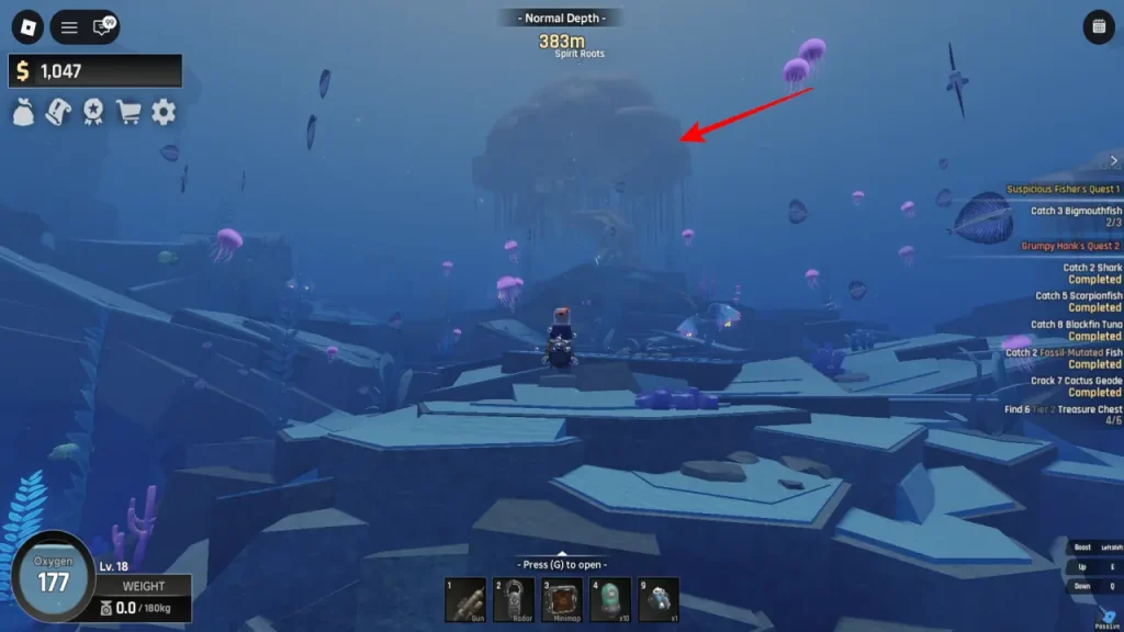Llaves de las ruinas de los peces del abismo de las raíces espirituales