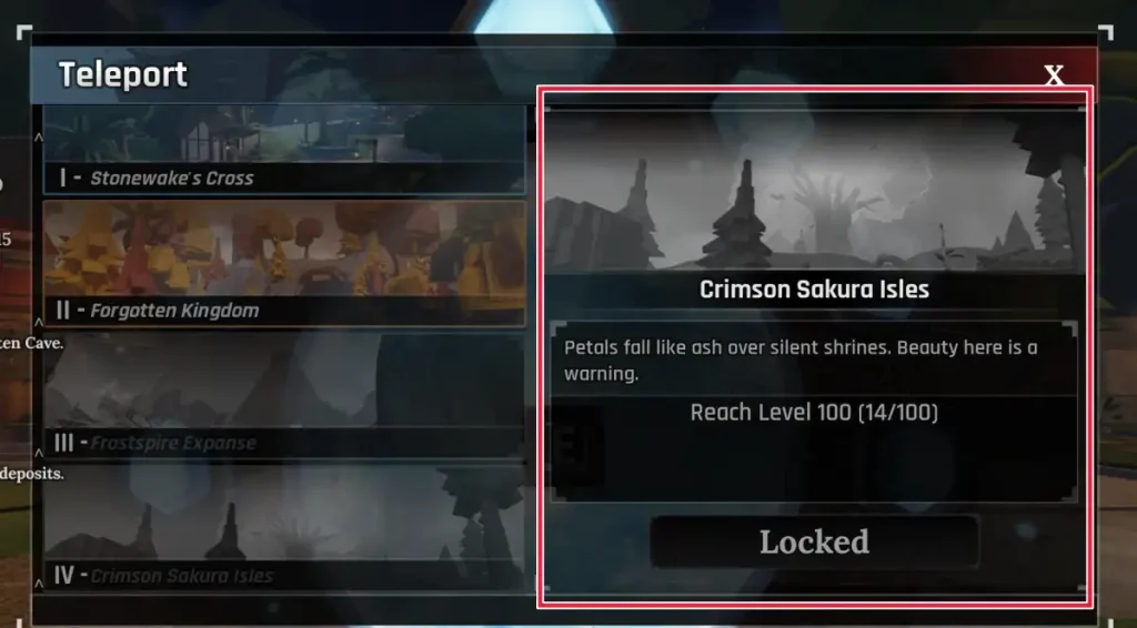 Ubicación de Forge Crimson Sakura Isles