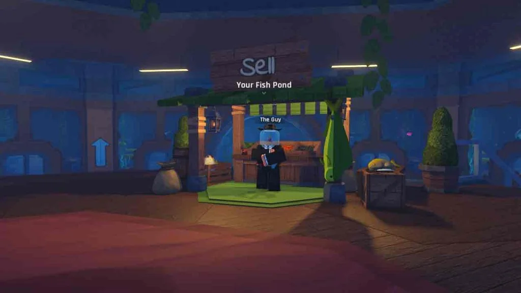 El Guy NPC en el área del estanque de peces