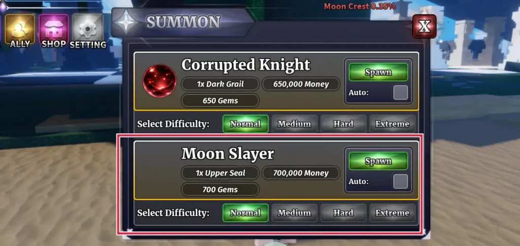 Pieza de marinero con cresta lunar